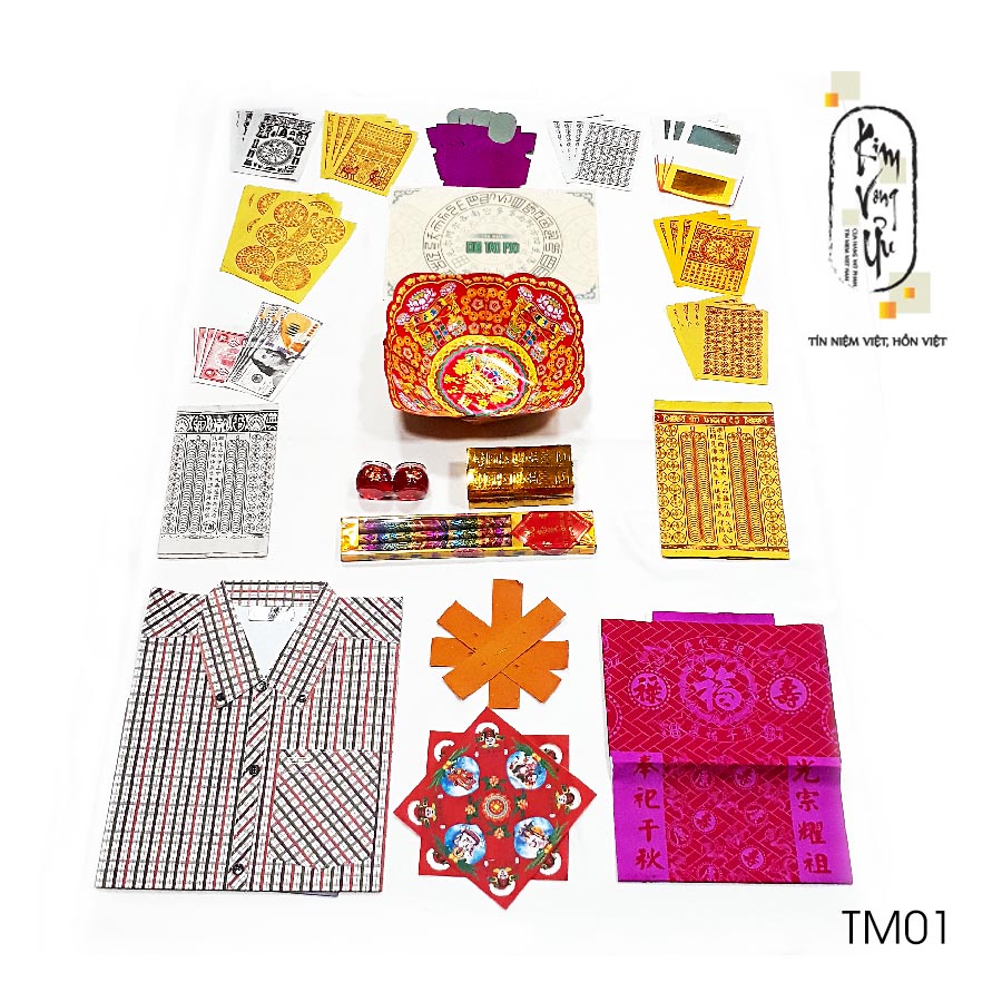 Phần vàng mã cúng Tảo Mộ Tết Thanh Minh nam, có nhang đèn